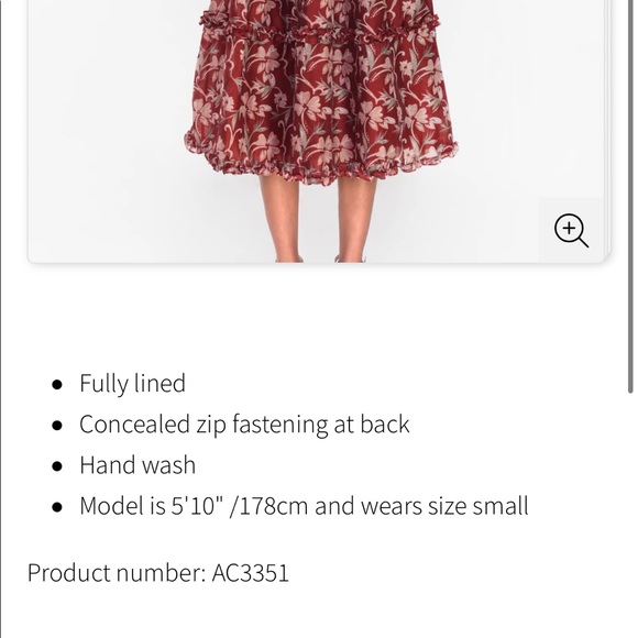 True decadence Burgundy Organza midi dress US4 - Picture 6 of 17